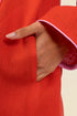 Embroidered long sleeves linen coat